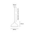 BIRK Svart Ø19cm pendel - E27 sokkel, 2m ledning, metall / tre