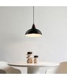 BIRK Svart Ø19cm pendel - E27 sokkel, 2m ledning, metall / tre