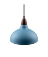 BIRK Petroleumsblå Ø19cm pendel - E27 sokkel, 2m ledning, metall / tre