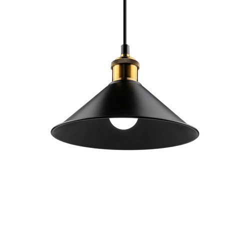 MOKKA Sort Ø22cm pendel - E27 fatning, 2m ledning, Sort/messing