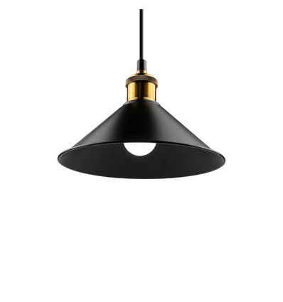 MOKKA Sort Ø22cm pendel - E27 fatning, 2m ledning, Sort/messing