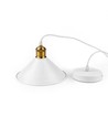 Hvit Ø22cm pendel - E27 sokkel, 2m ledning, hvit/messing