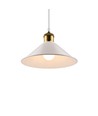 Hvit Ø22cm pendel - E27 sokkel, 2m ledning, hvit/messing