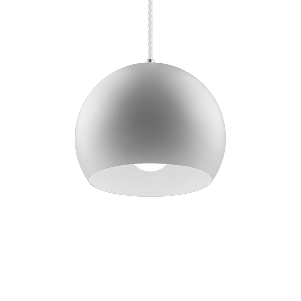 GLOBE Hvit Ø20cm pendel - E27 fatning, 2m ledning, metall