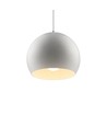 Hvit Ø20cm pendellampe - E27 sokkel, 2m ledning, metall