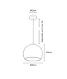 Hvit Ø20cm pendellampe - E27 sokkel, 2m ledning, metall