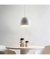 Hvit Ø20cm pendellampe - E27 sokkel, 2m ledning, metall