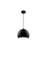 Sort Ø20cm pendellampe - E27 sokkel, 2m ledning, metall