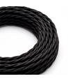 5m tekstilledning 2x0,75 mm² - 230V, sort