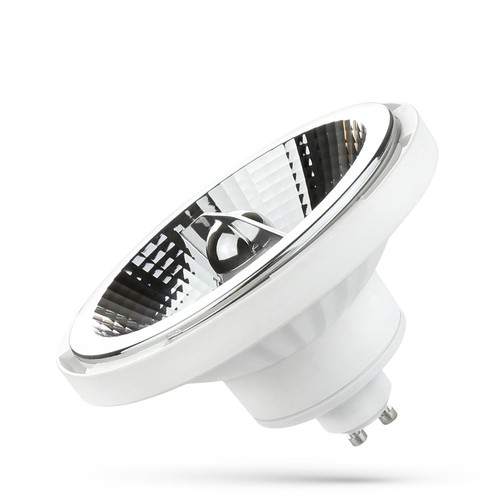 10W GU10 AR111 LED-spot - hvit, 20° spredning, 5 års garanti