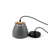HOLM Grå Ø16cm pendel - E27 fatning, 2m ledning, metall / tre