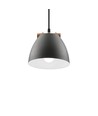 HOLM Grå Ø16cm pendel - E27 fatning, 2m ledning, metall / tre