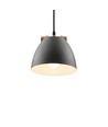 HOLM Grå Ø16cm pendel - E27 fatning, 2m ledning, metall / tre