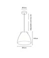 HOLM Grå Ø16cm pendel - E27 fatning, 2m ledning, metall / tre