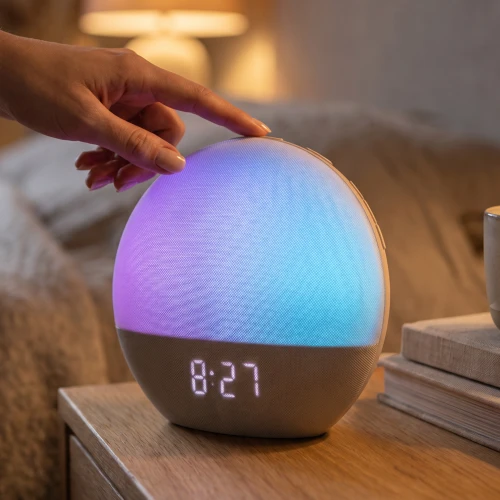 Wake-up Light vekkerklokke, soloppgangseffekt - Bluetooth 5.3 høyttaler, søvnlyder, dimbar