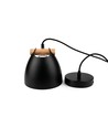 HOLM Sort Ø16cm pendel - E27 sokkel, 2m ledning, metall / tre