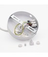 BIRK Hvit Ø24cm pendel - E27 sokkel, 2m ledning, metall / tre