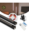 120cm LED Akustikkpanel-sett, sort - 2 stk. CCT LED-striper m. 60W strømforsyning - Velg WiFi eller RF