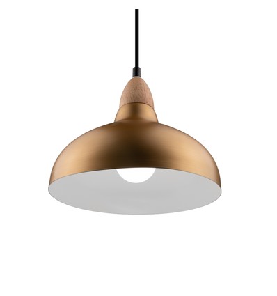 BIRK Børstet Messing Ø24cm pendel - E27 sokkel, 2m ledning, Aluminium