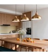 BIRK Børstet Messing Ø24cm pendel - E27 sokkel, 2m ledning, Aluminium
