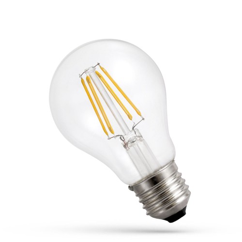 E27 8,5W LED-pære - A60, filament, klart glass