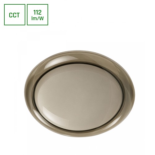 AURA taklampe m/fjernkontroll - Røykfarget glasskant, dimbar, Ø40cm, 24W, 3 lysfarger