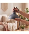 BIRK Grå Ø19cm pendel - E27 sokkel, 2m ledning, metall / tre