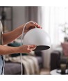 GLOBE Hvit Ø20cm pendel - E27 fatning, 2m ledning, metall