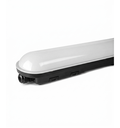 150cm LED-armatur 50W - Gjennomgående kabling, Svart, 160 lm/W 5000K