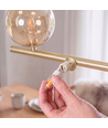 Siena 7xG9 langbordspendel messing/rav - 90cm, ravfarget glass, inkl. wireoppheng, uten lyskilde