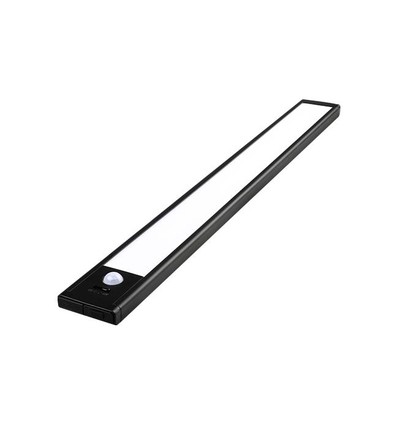 Batteri skapbelysning - 40cm, Svart, PIR sensor, oppladbar