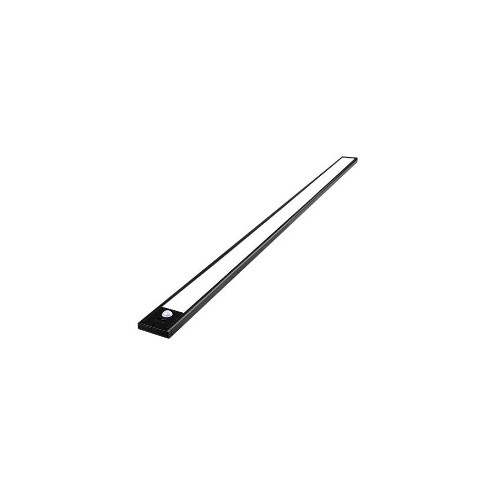 Batteridrevet skapbelysning - 80cm, sort, PIR-sensor, oppladbar