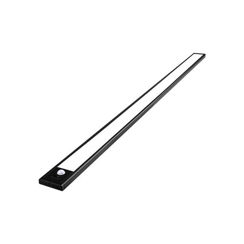 Batteridrevet skapbelysning - 80cm, sort, PIR-sensor, oppladbar