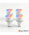 4x GU10 5W Smart Home LED-pære - Bluetooth, kompatibel med Google Home, Alexa og smarttelefoner