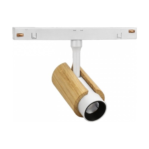 System Shift CCT Spot S Wood, 6W - 24°, hvit, CCT-bryter, 48V, 35x140x178mm