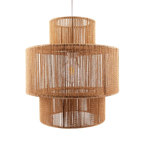 Brun Ø40cm pendel - E27-fatning, 2m ledning, papirsnor