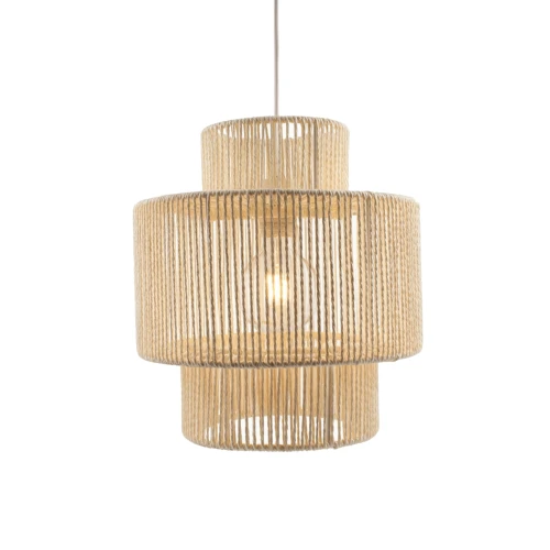 Beige Ø30cm pendel - E27 sokkel, 2m ledning, flettet papirsnor