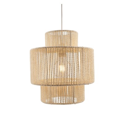 Beige Ø30cm pendel - E27 sokkel, 2m ledning, flettet papirsnor