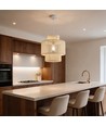 Beige Ø30cm pendel - E27 sokkel, 2m ledning, flettet papirsnor