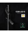 V-Tac 4W dobbel LED spydspot - Svart aluminium, 4000K, utendørs