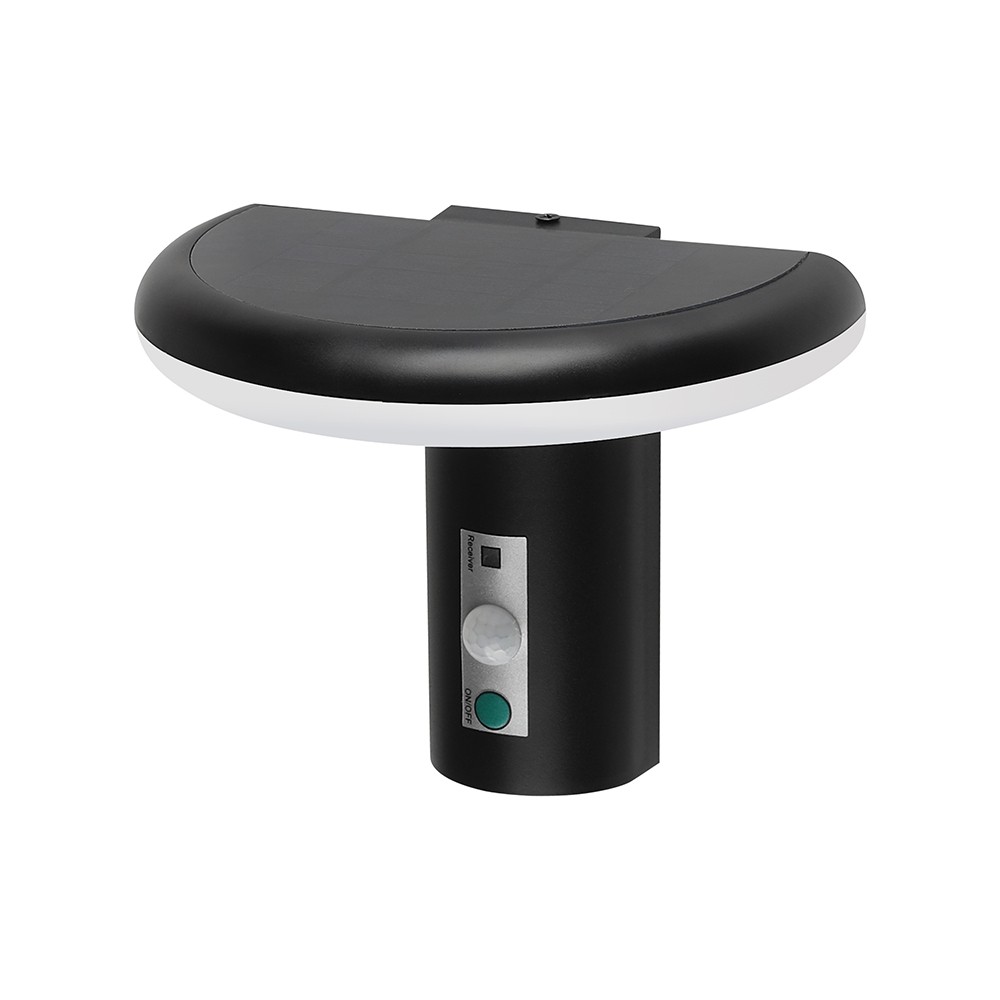 2W LED solcelle hageklampe med sensor - IP54, 3000K, svart - Kulør : Varm