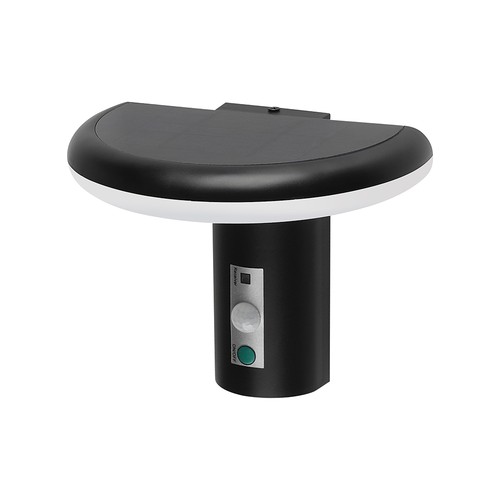2W LED solcelle hageklampe med sensor - IP54, 3000K, svart