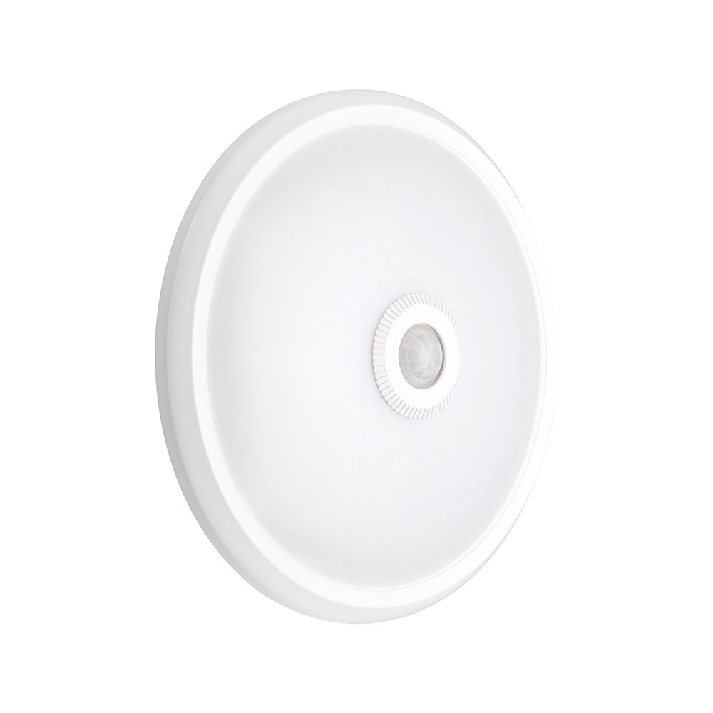 12W LED sensorlampe - Rund, PIR-sensor, Cree-brikke, hvit, 6400K - Kulør : Kald