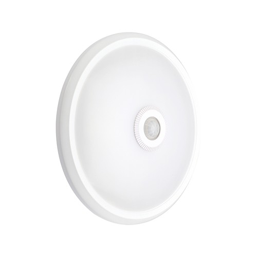12W LED sensorlampe, CCT - 3 lysfarger, PIR-sensor, 6 års garanti, Cree, rund, hvit