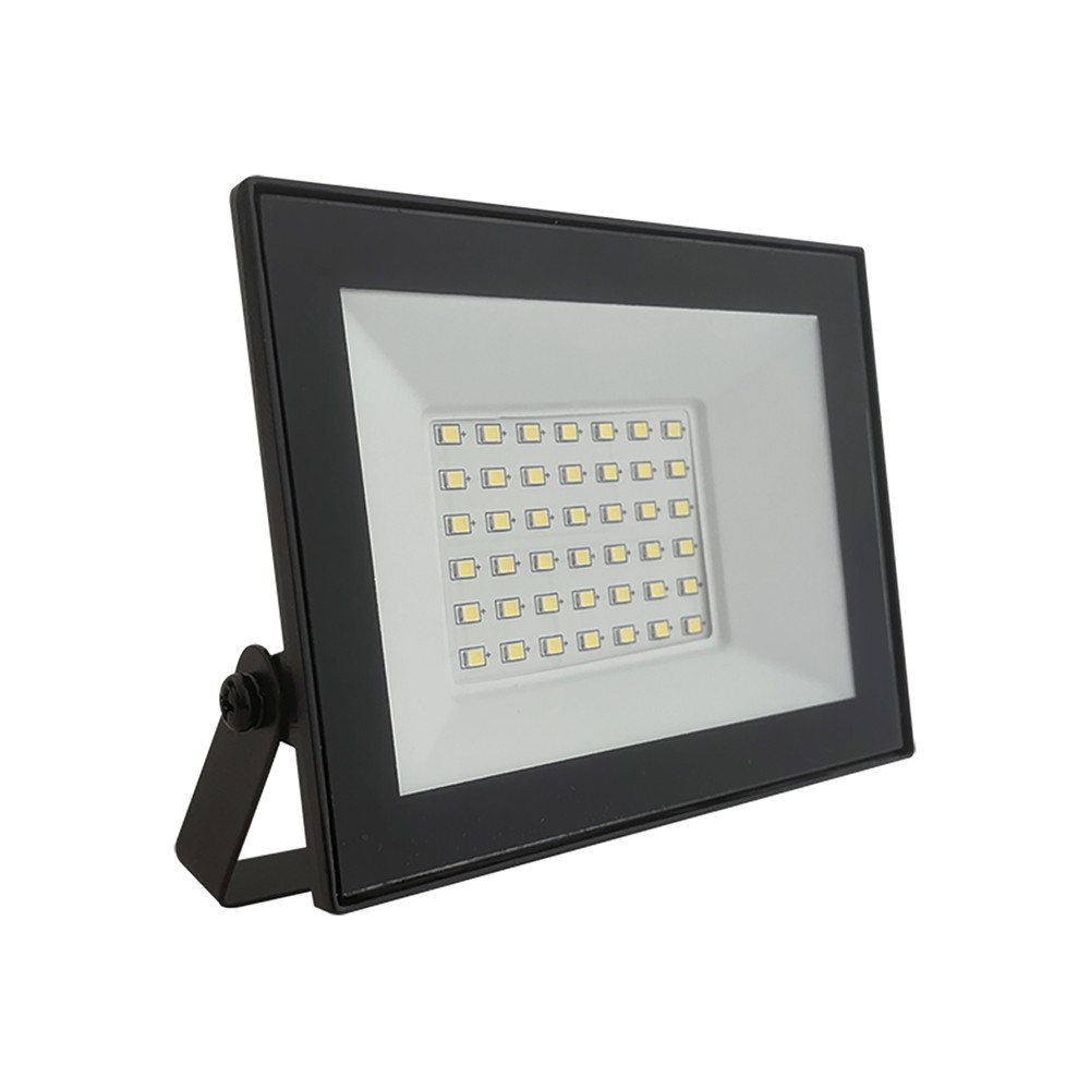 V-Tac 30W LED flomlyskaster - Svart, 6500K, Slimline - Kulør : Kald
