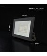 V-Tac 30W LED flomlyskaster - Svart, 6500K, Slimline