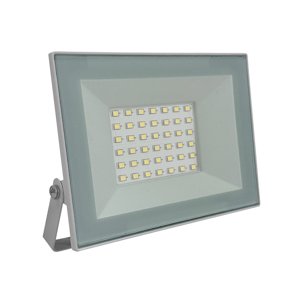 30W LED flomlyskaster - Hvit, 6500K - Kulør : Kald
