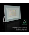 V-Tac 30W LED flomlys - Hvit hus, 4000K