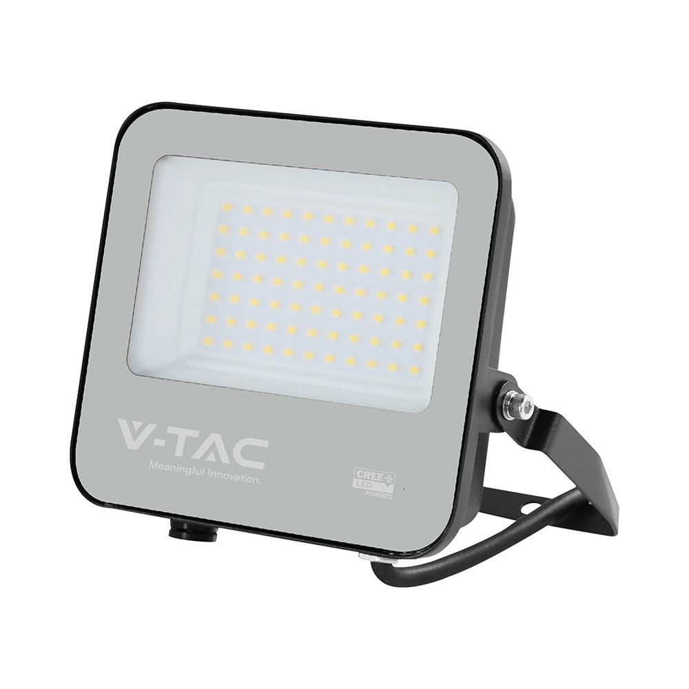 50W LED flomlyskaster - 185lm/W, Cree-chip, svart, 6 års garanti - Kulør : Kald