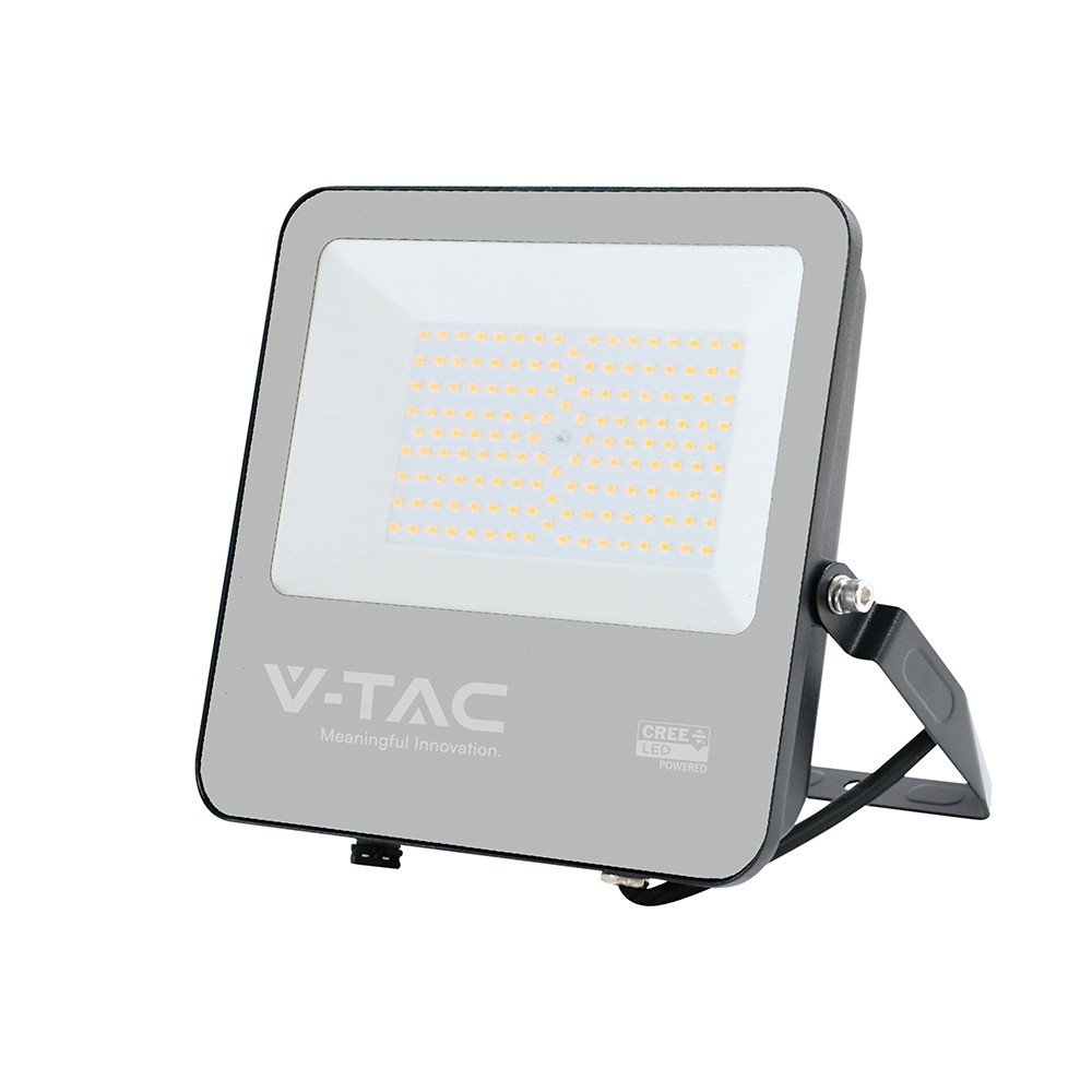 V-Tac 100W LED flomlys - 185lm/W, Cree-brikke, svart hus, 6 års garanti - Kulør : Nøytral